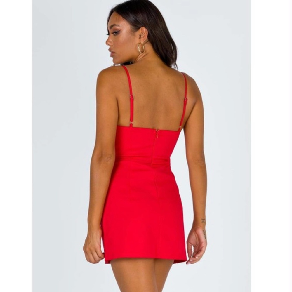 Princess Polly Red Novella Bustier Mini Dress Size 12 - Picture 2 of 13